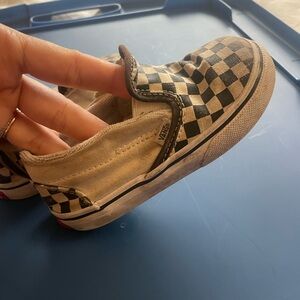 Vans Kids Black and White Checkered Slip-On Sneakers